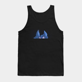 peekaboo cat - Blue cartoon funny cat playing peek a boo Tank Top